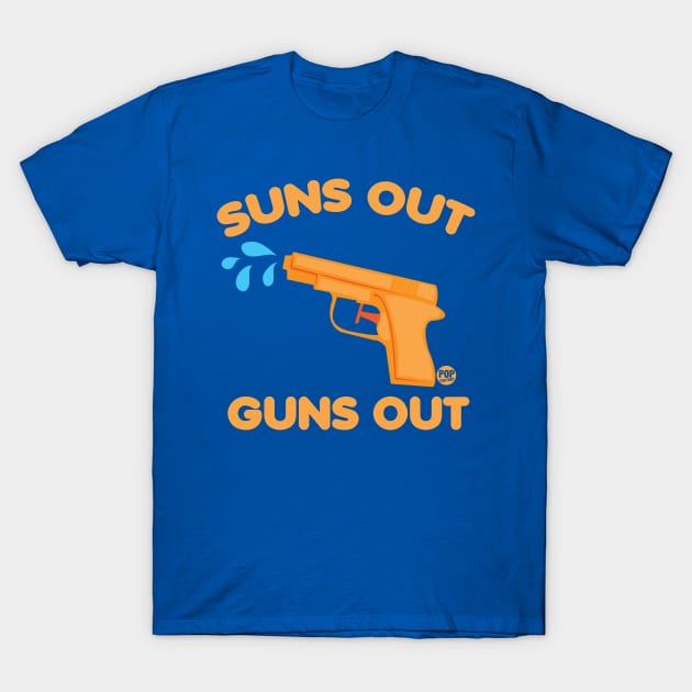 GUNS OUT T-Shirt by toddgoldmanart